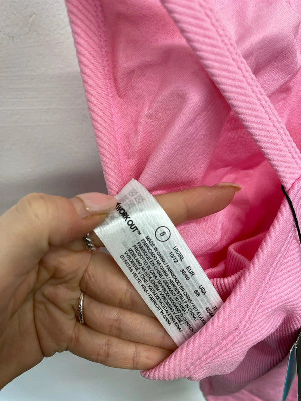 Primark workout sports all in one pink seamless playsuit padded UK S JB001