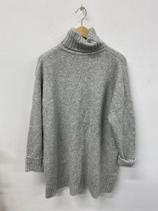 Zara Fabulous Grey Oversize Turtleneck Jumper Dress Size S KS002
