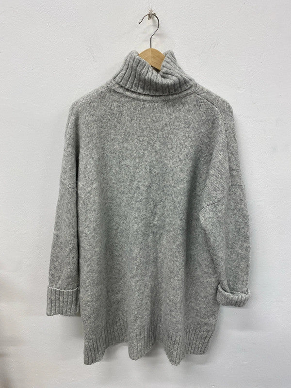 Zara Fabulous Grey Oversize Turtleneck Jumper Dress Size S KS002