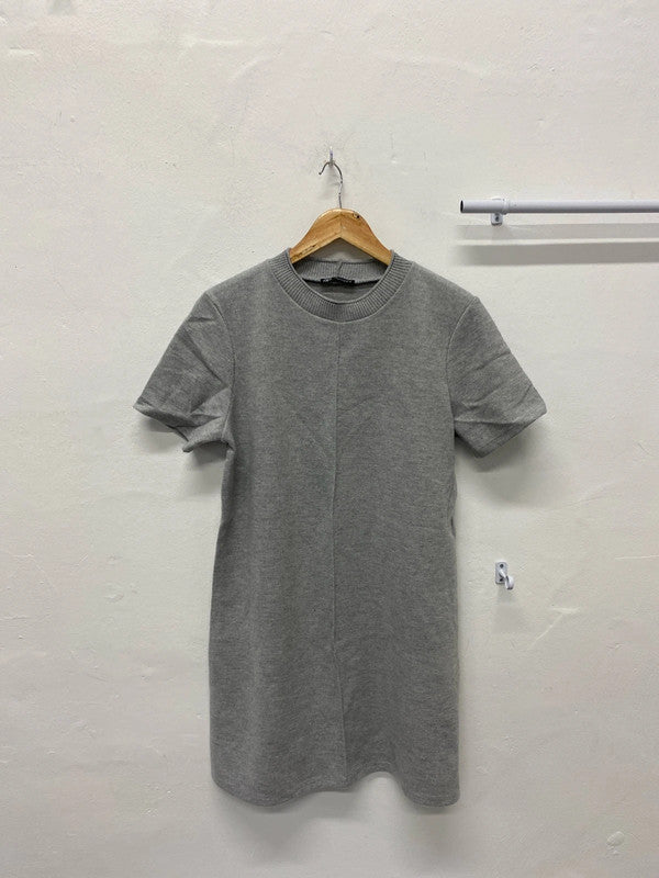 Fabulous Zara grey dress UkL super soft cosy knit retro vibes AO001