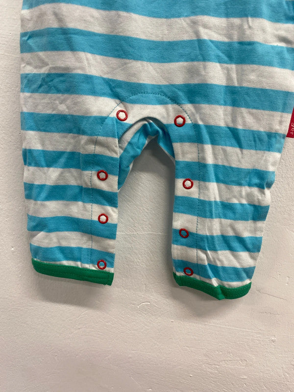 Lovely boys baby grow Toby tiger rainbow blue stripe 0-3 month RA001