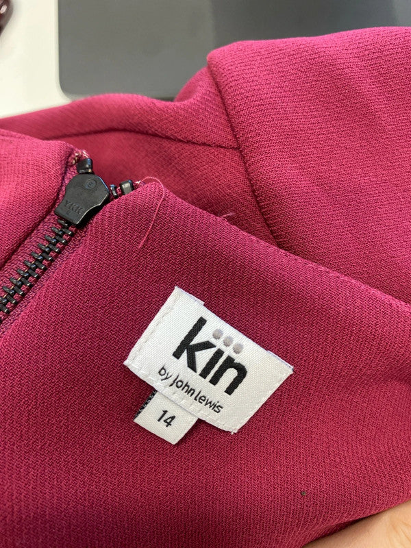 Gorgeous kin by John Lewis burgundy midi dress UK 14 MD002