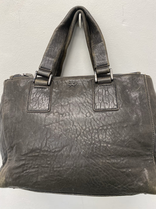 Anya Hindmarch Chocolate Brown Vintage Ebury handbag leather tassle JP001