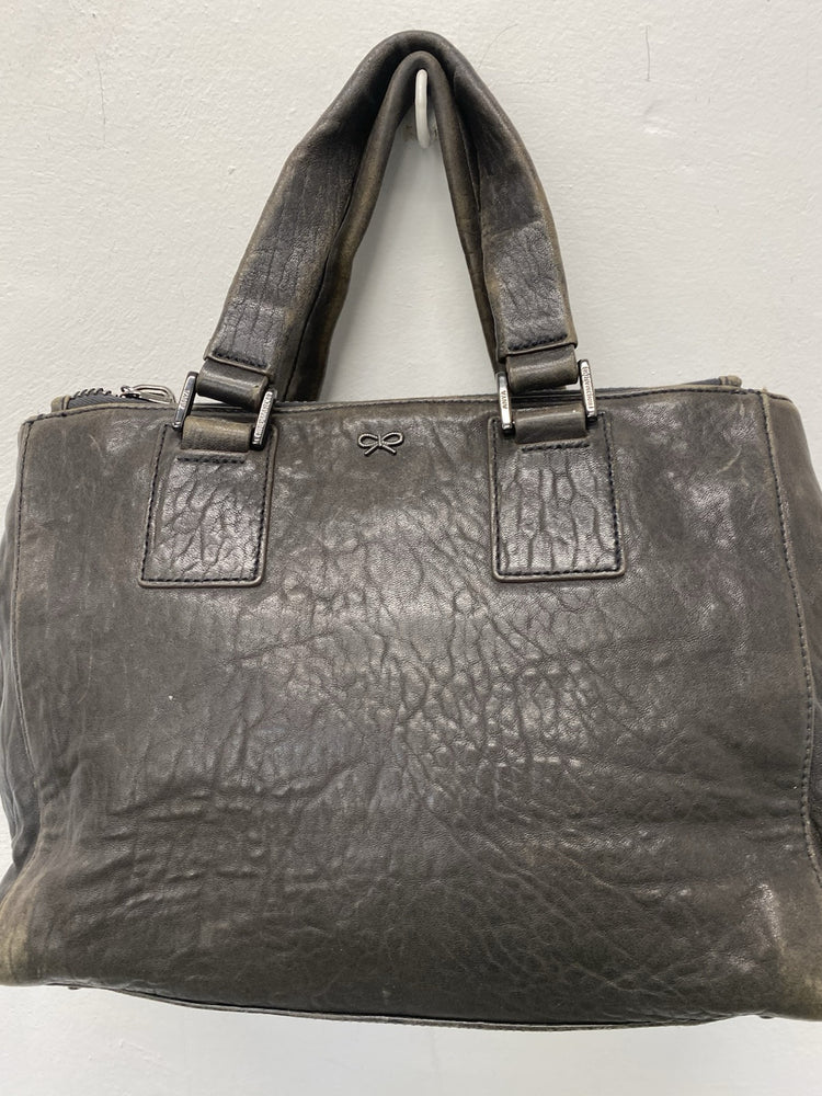 Anya Hindmarch Chocolate Brown Vintage Ebury handbag leather tassle JP001