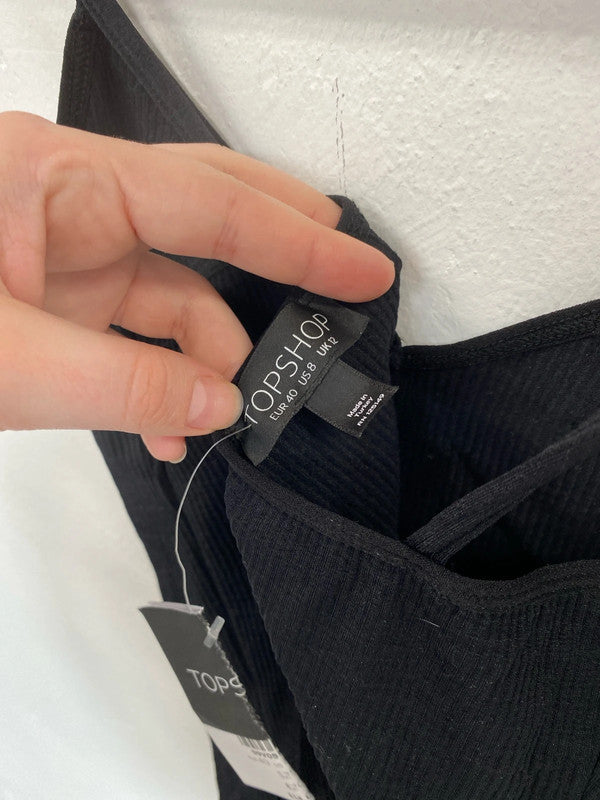 Topshop Sleek & Stylish Black Bodysuits Duo UK 12 NN001