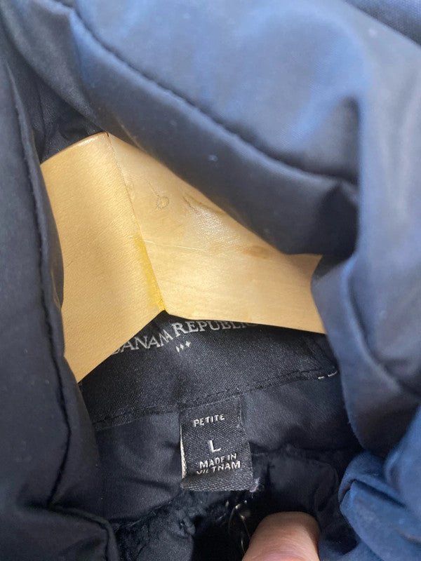 Fabulous Black faux Fur lined Gilet Banana Republic UkL Petite GW001