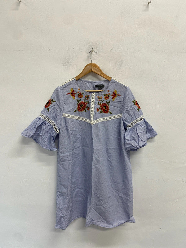 Fun and flirty pure cotton summer boho tunic top Uk20 CR002