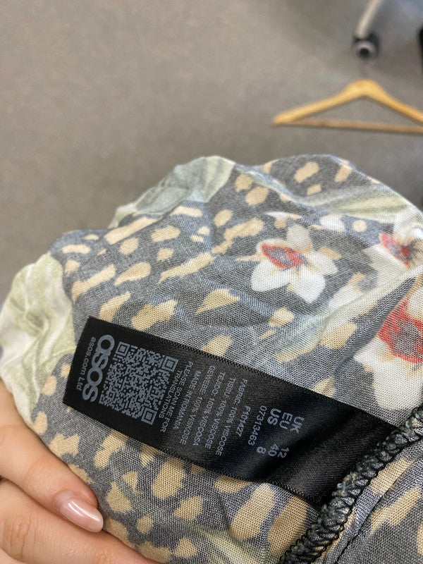 Lovely asos hi low botanical summer vibe UK 12 JB001