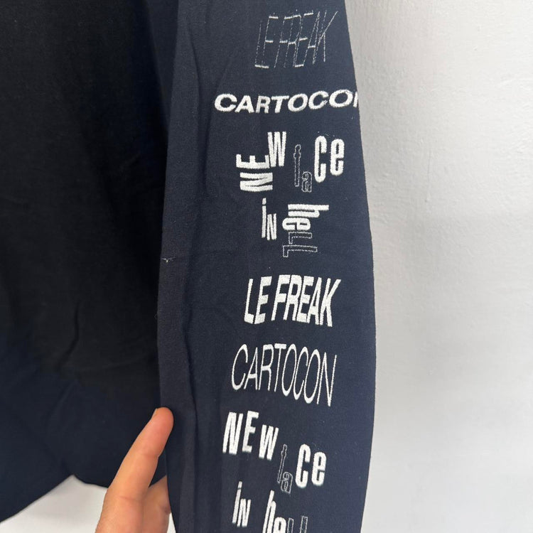 Cartocon X Le freak records long sleeve black tee L LL003