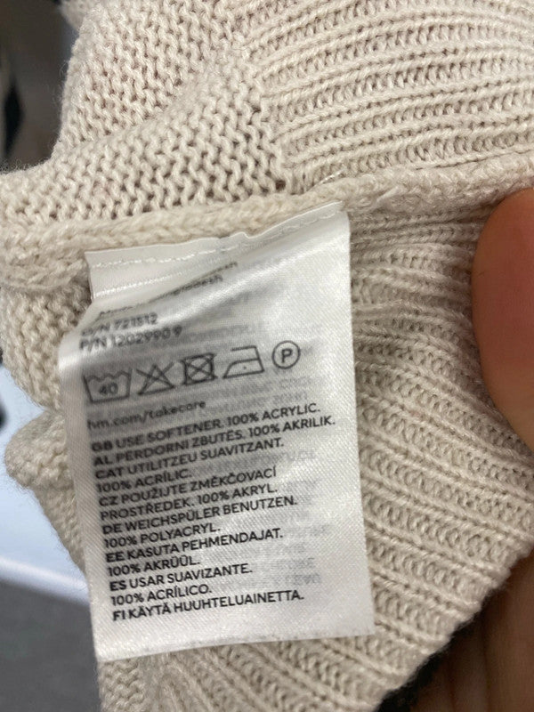 Fabulous Striped cream & black knit jumper oversized UkS NC00