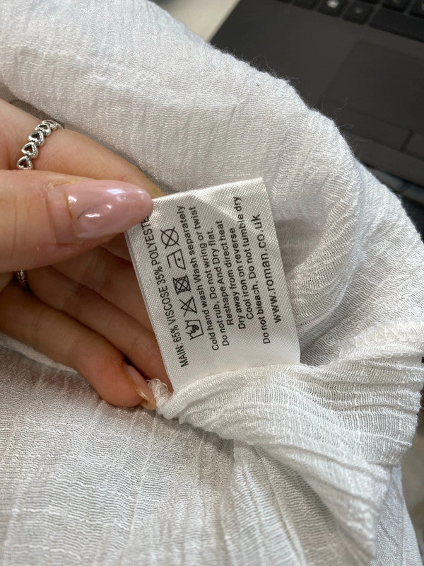 Fabulous Roman beige white dragonfly floaty tunic midi UK 18 YM001