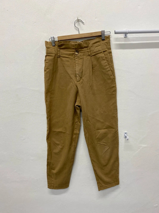 Fabulous Zara high waist Paperbag cropped chinos UkM JB001