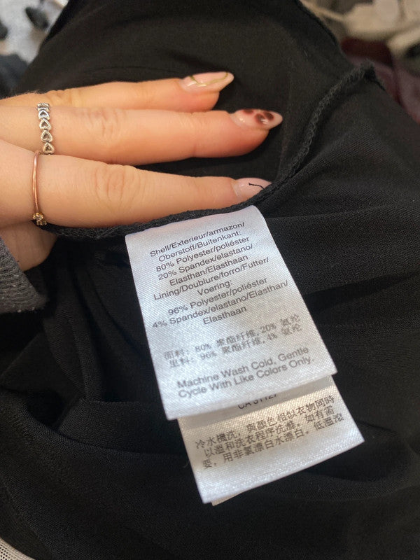 Lovely dkny black white tie dye effect mesh top UK L KM005