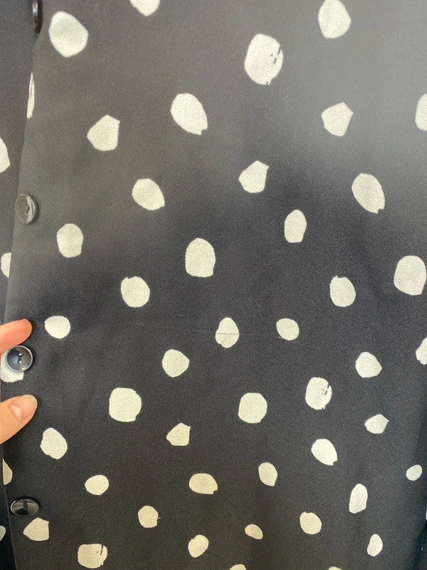 Closet London Stylish Black & White Polkadot Midi Dress UK 14 LB010