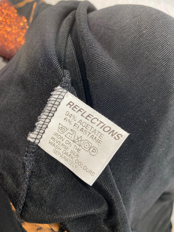 Stunning reflections black brown sparkle cardigan UK M LG006