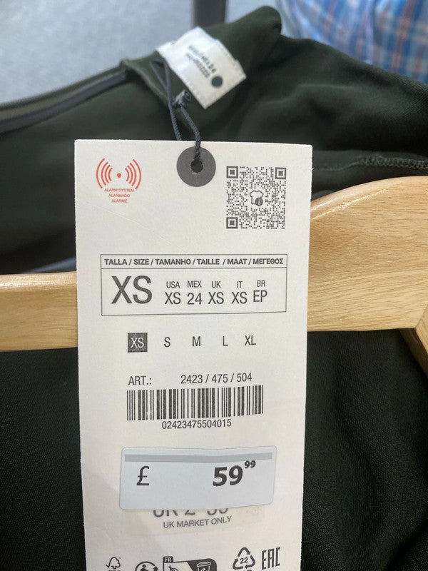 Fabulous Khaki Dark green military style zara dress UkXS SD002