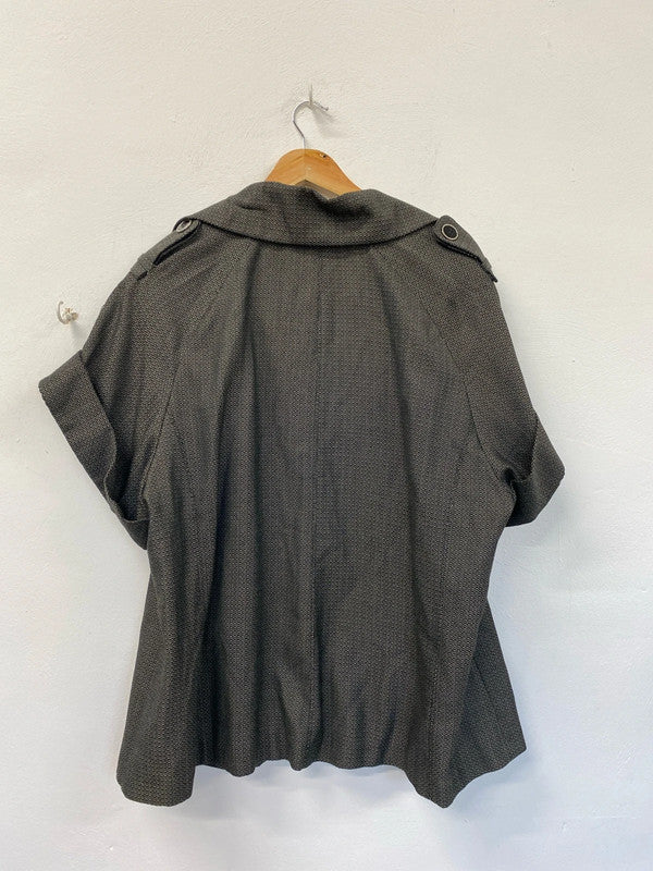 Fabulous Autograph by M&S Brown black micro check Jacket occasion events Uk22 NC001