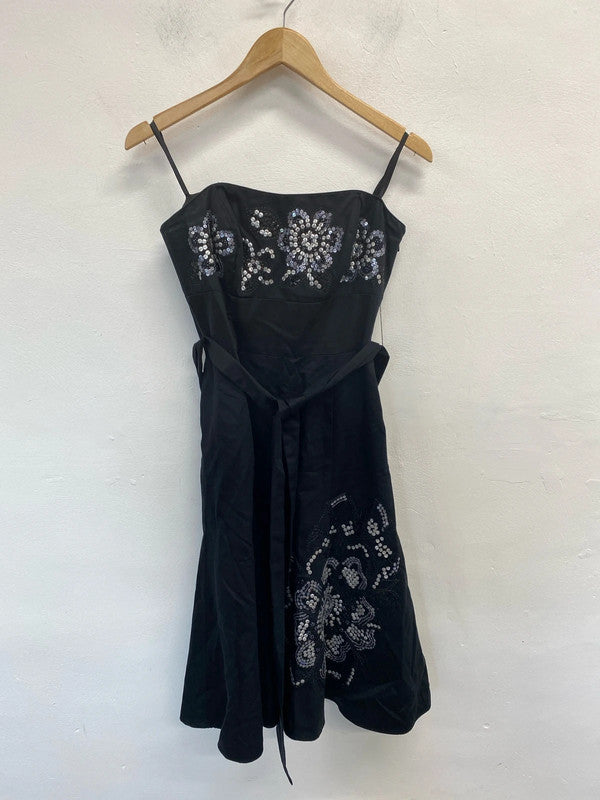 Lovely rocha John rocha Debenhams sequin black tie dress UK 10 LL003