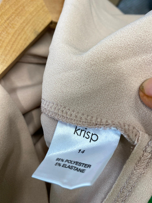 Fabulous Krisp beige bolero crepe jacket Uk14 LW005