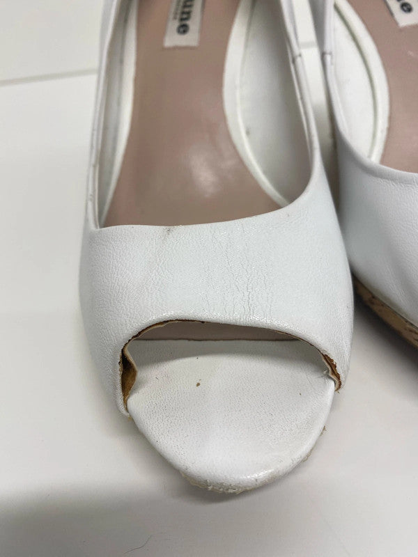 Fabulous Dune High wedge peep toe occasion shoes UK6 KM004