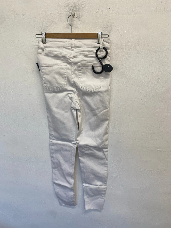 Lovely papaya April white ankle grazers jeans UK 10 AO001