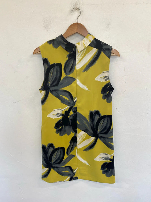 Next Stylish Yellow Artsy Floral Mini Dress UK 10 SW001