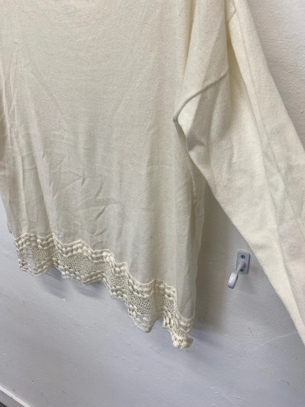 Fabulous Joie Cotton silk loose cream jumper UkM CN001