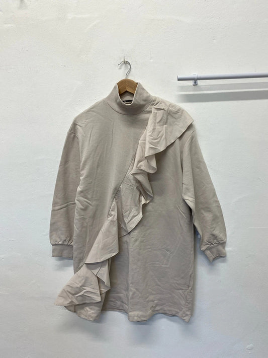 Stunning Zara Jumper dress ruffle details Uk M-L MB001