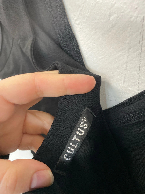 Cultus Stylish Black Jersey Midi Dress Size M JM004