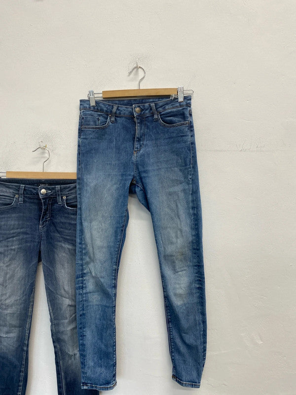 Lovely duo of blue jeans bebe Topshop uk w28 LD003
