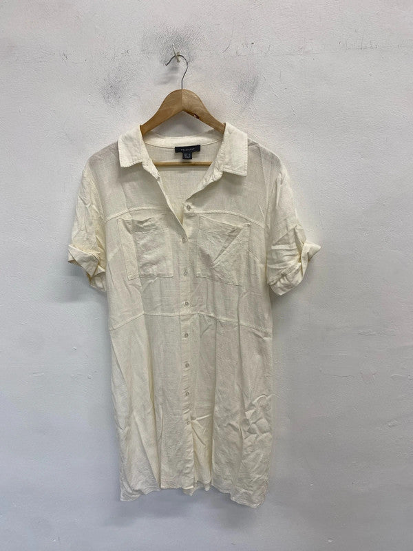Gorgeous Primark cream shirt dress UK 16 LB005