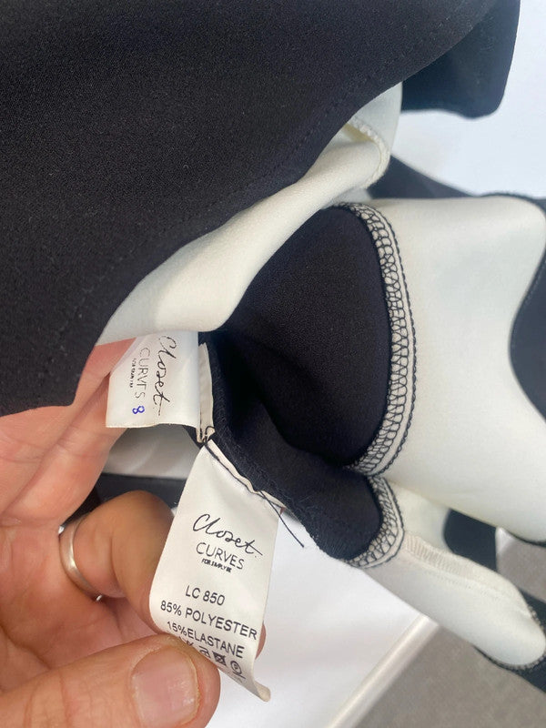 Gorgeous monochrome Closet curves midi dress 16 KM003