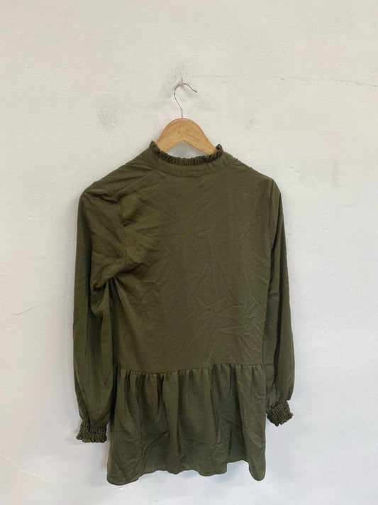 Fabulous river island peplum green top uk 8 KM004