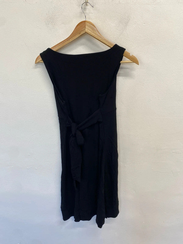 Gorgeous Adrienne vittadiini black low bust tie waist formal dress UK L AE001