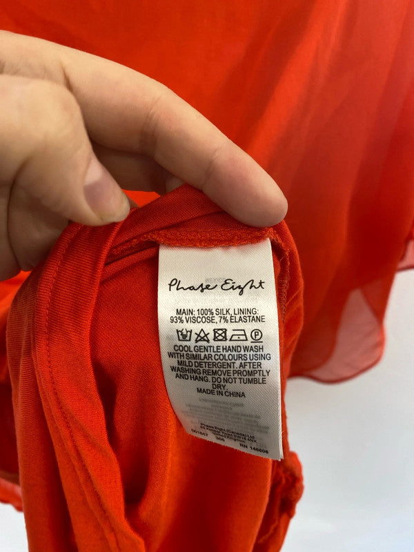 Phase Eight Fabulous Red Asymmetric Blouse Size S WLH01