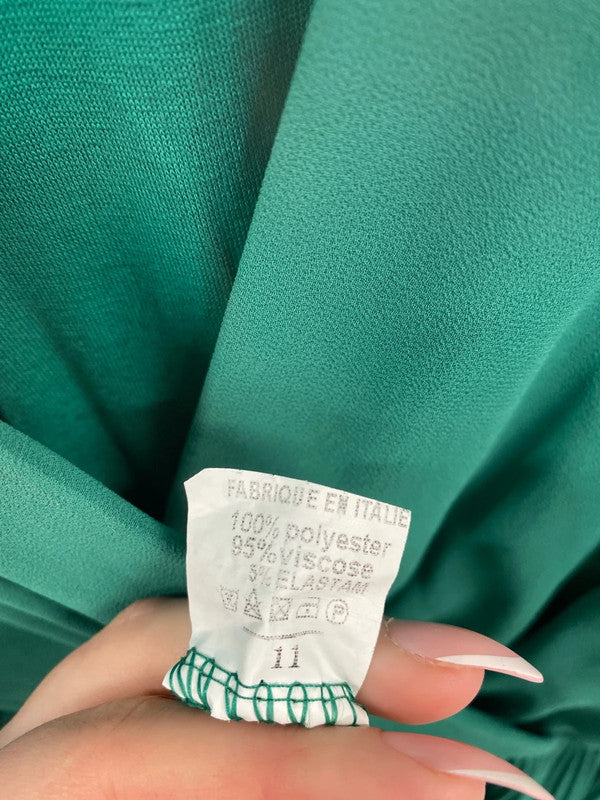 Unbranded Stylish Emerald Green Midi Dress UK 8 LK009