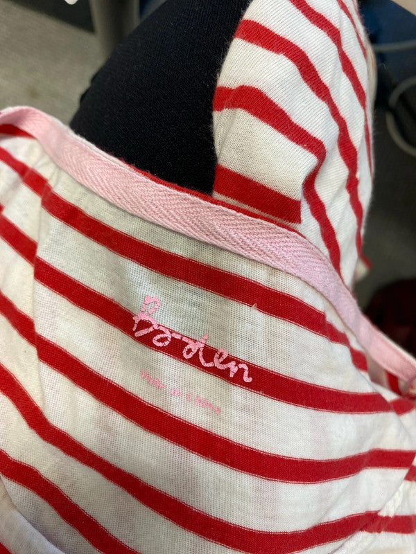 Lovely joules red white stripe long sleeve top UK L KM005