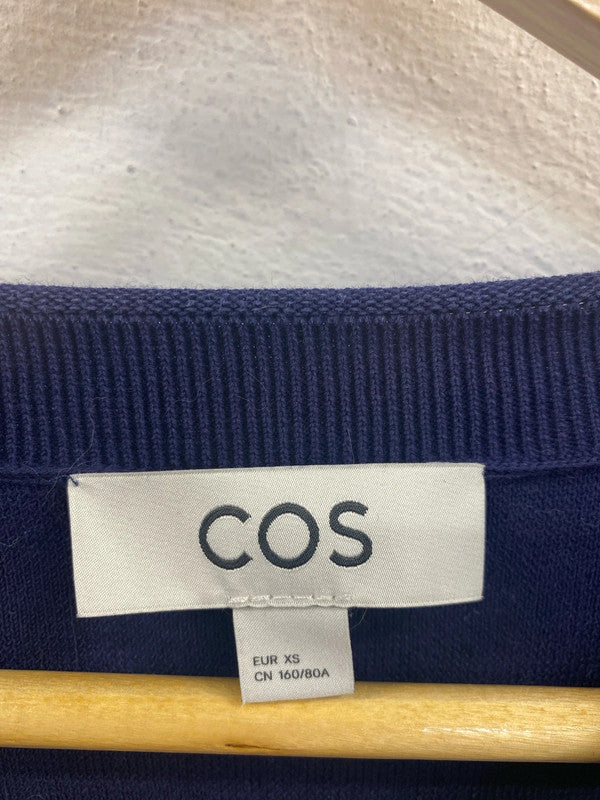 Cos Stylish Navy & White Stripe Jumper XS JP001