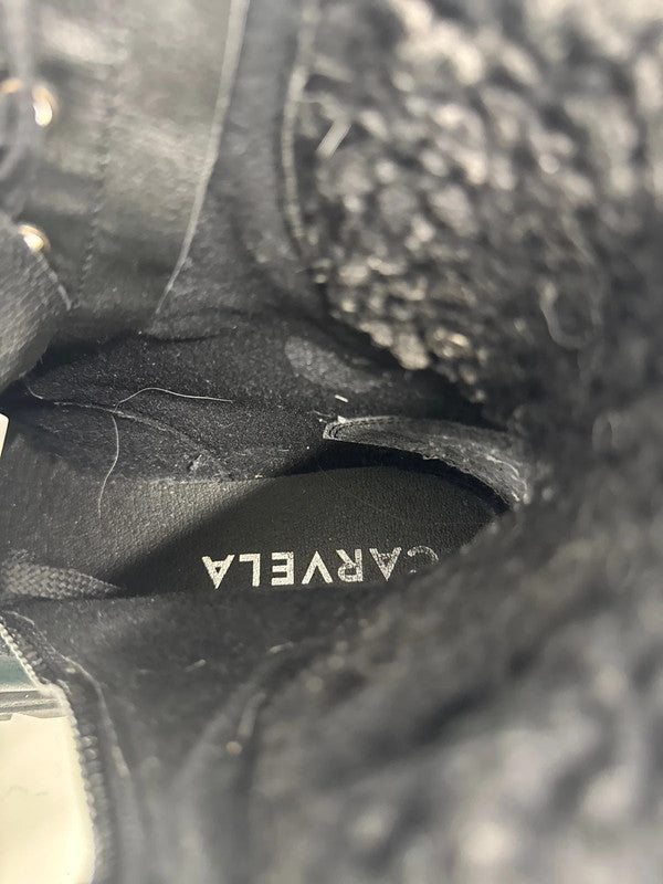 Fabulous Carvela leather stomper boots faux fur trim UK6 SD002