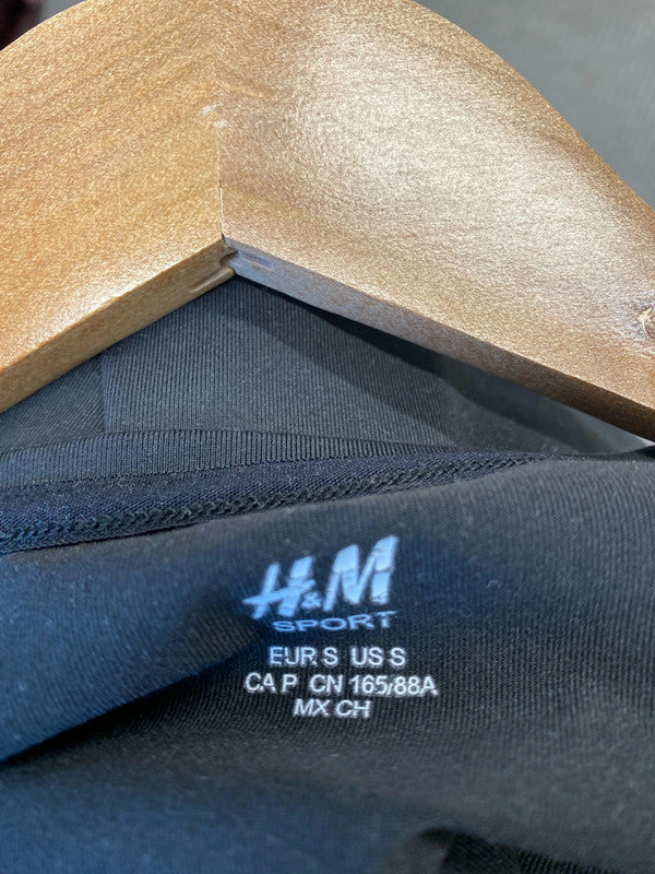 H&M sport black activewear top UkS LH002