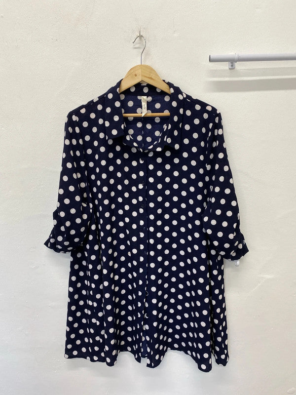 Fabulous Stella Morgan crepe spot shirt tunic Uk16 IM001