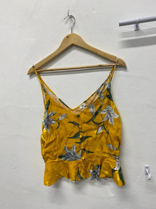 Stunning River Island Yellow oriental cami summer top Uk12 JB001
