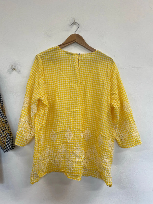 Next Fabulous Gingham Embroidered Tunics Duo UK 24 #104 LK006