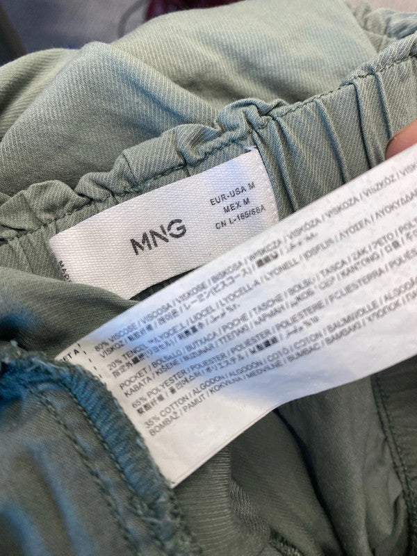 Fabulous Mango Sage green cropped trousers UkM LB004