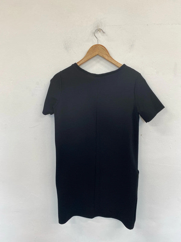 F&F Stylish Black Tunic Mini Dress UK 10 SW001