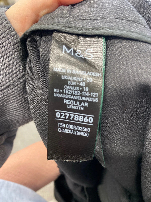 Lovely M&S grey straight office trousers UK 20 reg KN002