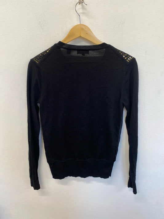 Fun and flirty Ted Baker black with sparkly gold sequins sweater uk 3 JP001