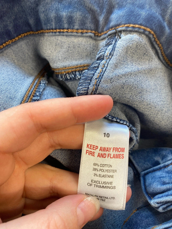 Papaya Fab Jessie Blue High Waist Skinny Jeggings UK 10 AO001