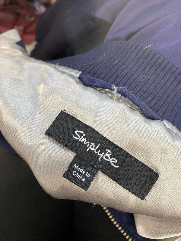 Lovely simply be navy bomber jacket with back pattern UK 22 YM001