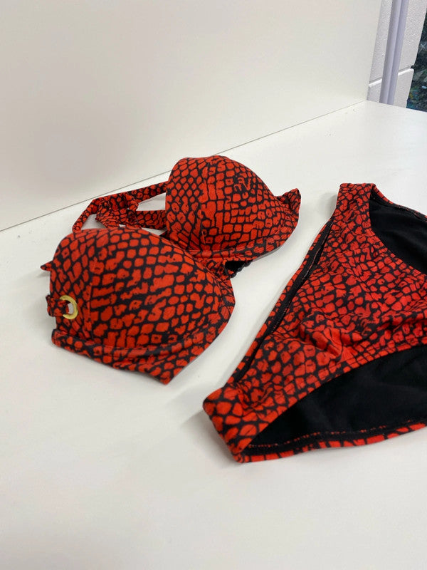 Fabulous red leopard George padded bikini 34D / 12 LP003
